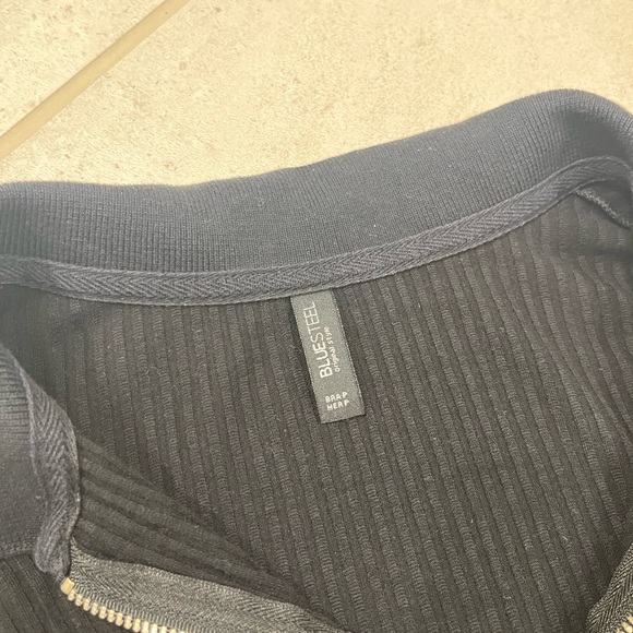 Blue Steel Brand Ribbed Zip-Front Polo Dress Black from Brazil Small - Picture 3 of 8